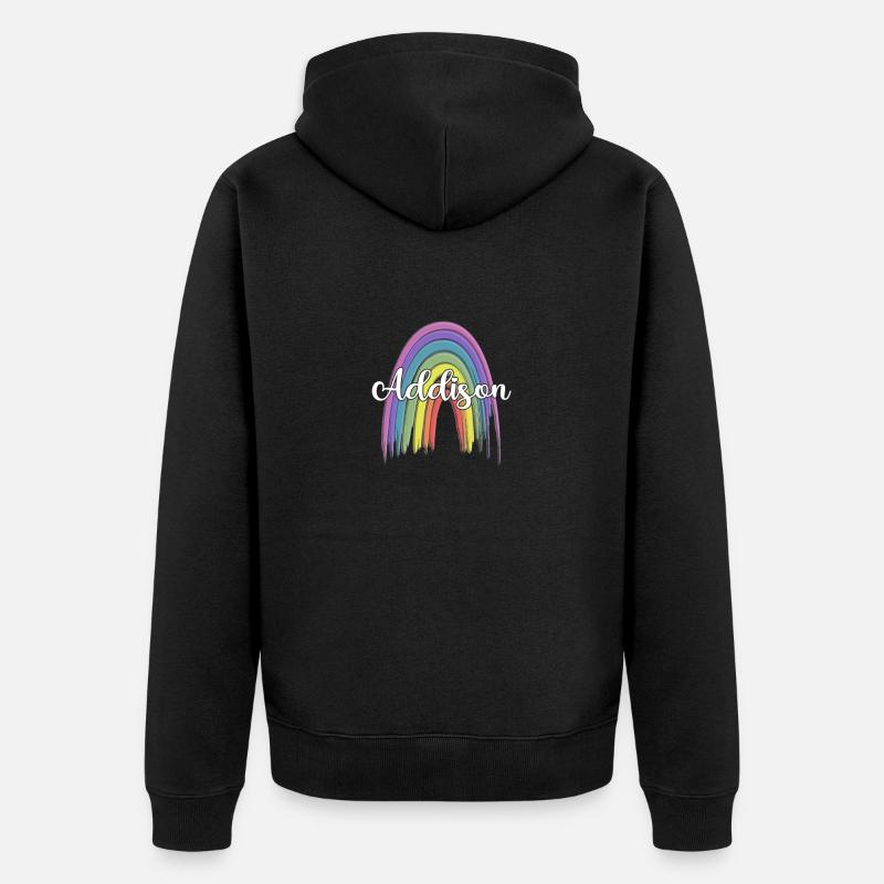 ADDISON Rainbow Cursive - Veste à capuche bio Premium Unisexe - noir