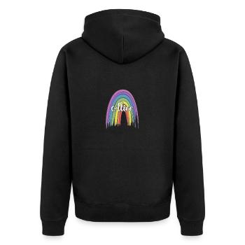 ALICE Arc-en-ciel Cursive - Veste à capuche bio Premium Unisexe - noir - Dos - Nico (187cm)