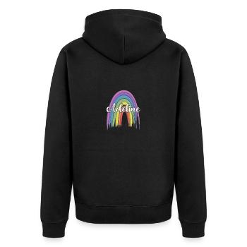 ADELINE Rainbow Cursive - Veste à capuche bio Premium Unisexe - noir - Dos - Nico (187cm)