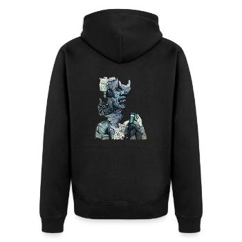 Demonic Singer - Unisex Premium Organic Zip Hoodie - black - Back - Nico (187cm)