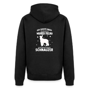 Lustig Schnauzer Hunde Hundeschule Riesenschnauzer - Unisex Premium Bio Zip Hoodie - Schwarz - Hinten - Nico (187cm)