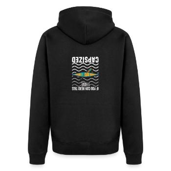 Lustiges Kajak Kajakfahren Wenn Sie das lesen - Unisex Premium Bio Zip Hoodie - Schwarz - Hinten - Nico (187cm)