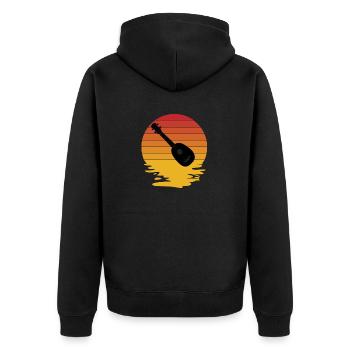 Ukulele Hawaii Uke Guitar Music Hawaiian Gift - Unisex Premium Organic Zip Hoodie - black - Back - Nico (187cm)