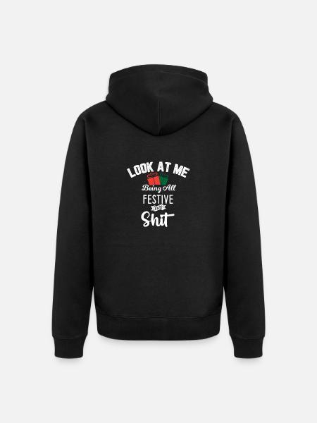 Look at me - Unisex Premium Bio Zip Hoodie - Schwarz