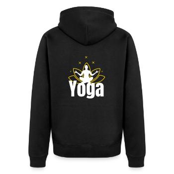 Yoga méditer - Veste à capuche bio Premium Unisexe - noir - Dos - Nico (187cm)