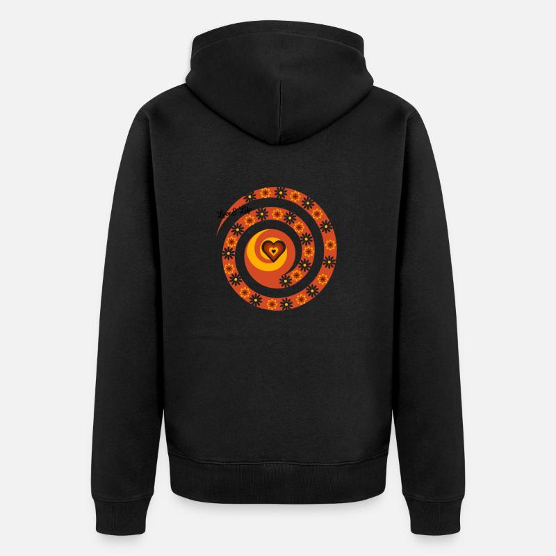 Spirale der Liebe und des Lebens - Unisex Premium Bio Zip Hoodie - Schwarz