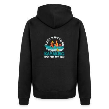 Drôles de chiens de kayak Je veux juste faire du kayak - Veste à capuche bio Premium Unisexe - noir - Dos - Nico (187cm)
