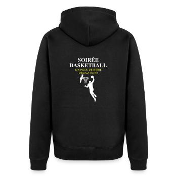 Basketball tee -cadeau fan de basketball - Veste à capuche bio Premium Unisexe - noir - Dos - Nico (187cm)