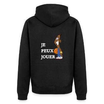 je peux jouer - cadeau fan de basketball - Veste à capuche bio Premium Unisexe - noir - Dos - Nico (187cm)