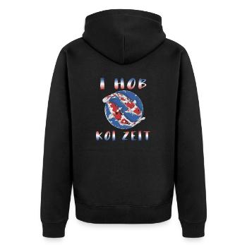 Hob Koi Zeit - lustiges KOI Karpfen Design - Unisex Premium Bio Zip Hoodie - Schwarz - Hinten - Nico (187cm)
