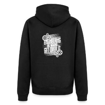 Engineering Gifts Engineering is Hard Get Over It - Unisex Premium Organic Zip Hoodie - black - Back - Nico (187cm)