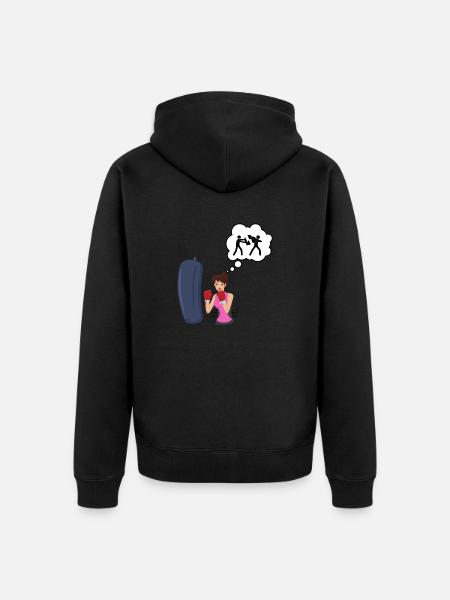 Boxing love - boxer gift idea - Unisex Premium Organic Zip Hoodie - black