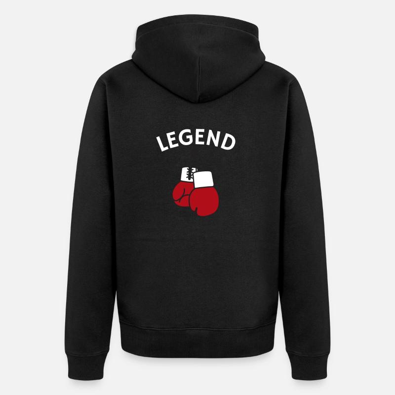 Boxlegende - Boxer Geschenkidee - Unisex Premium Bio Zip Hoodie - Schwarz