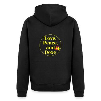 Boxing Humor - Boxer Geschenkidee - Unisex Premium Bio Zip Hoodie - Schwarz - Hinten - Nico (187cm)