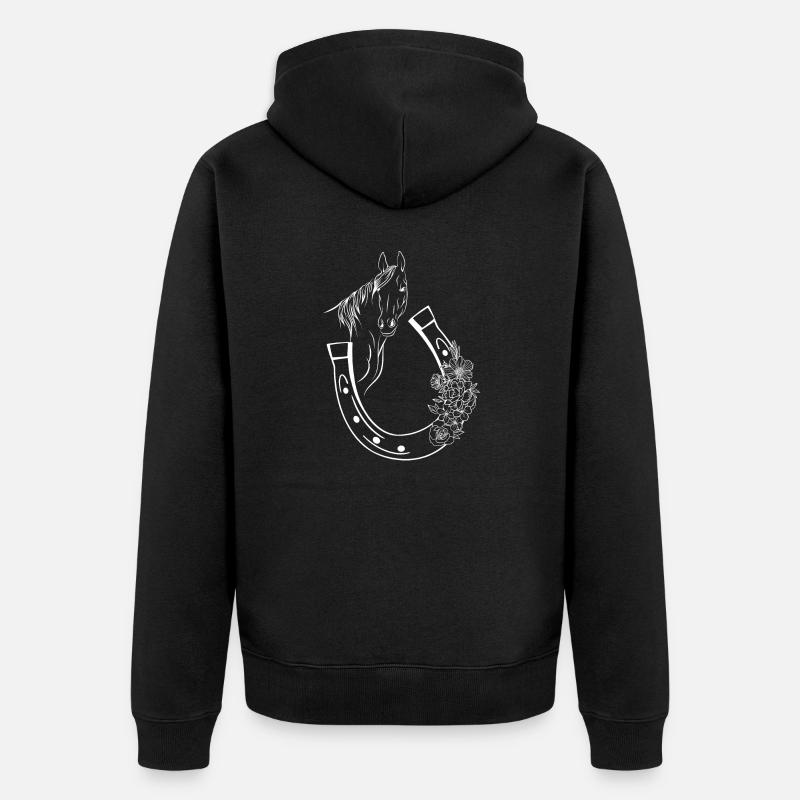 Reit- Reitreiter Geschenkidee - Unisex Premium Bio Zip Hoodie - Schwarz