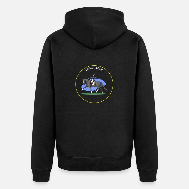 Reit- Reitreiter Geschenkidee - Unisex Premium Bio Zip Hoodie - Schwarz