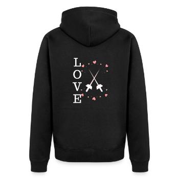 Love fencing - Unisex Premium Organic Zip Hoodie - black - Back - Nico (187cm)