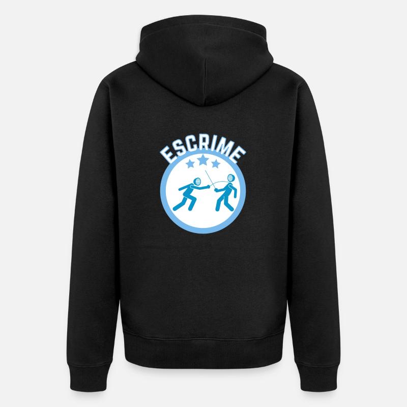 Fechtspiel - Unisex Premium Bio Zip Hoodie - Schwarz