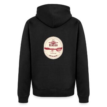 Kein WLAN Bereich - Mutter Natur genießen - Unisex Premium Bio Zip Hoodie - Schwarz - Hinten - Nico (187cm)
