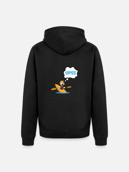 canoe humor - Unisex Premium Organic Zip Hoodie - black