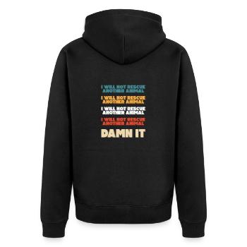 Animal Control Officer Funny Pun - Unisex Premium Organic Zip Hoodie - black - Back - Nico (187cm)
