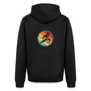 Karate Athlete Sparring Martial Arts Fighter Asia - Unisex Premium Organic Zip Hoodie - black - Back - Nico (187cm)
