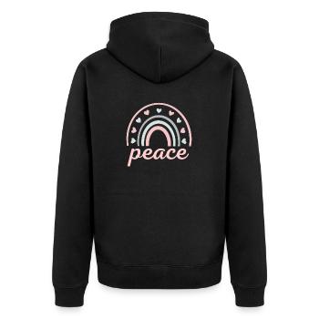 peace and love rainbow - Veste à capuche bio Premium Unisexe - noir - Dos - Nico (187cm)