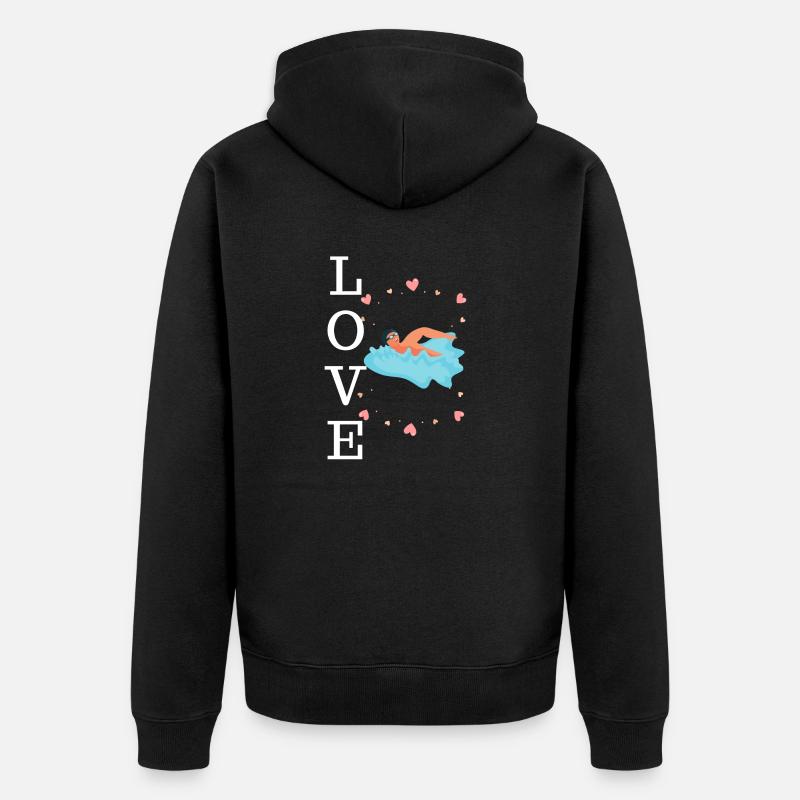 Natation humour - Veste à capuche bio Premium Unisexe - noir