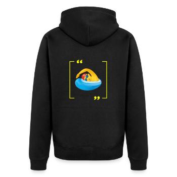 Comedy Schwimmen - Unisex Premium Bio Zip Hoodie - Schwarz - Hinten - Nico (187cm)