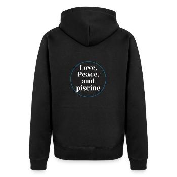 swimming humor - Unisex Premium Organic Zip Hoodie - black - Back - Nico (187cm)