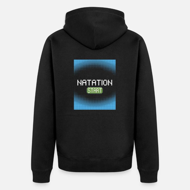 natation start pixel - Veste à capuche bio Premium Unisexe - noir