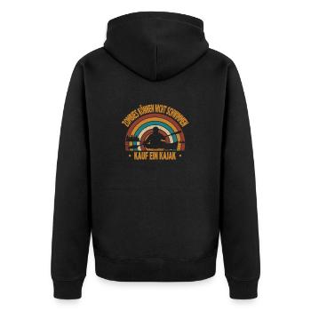 Kanu Kajak Zombies können nicht Schwimmen Kajak - Unisex Premium Bio Zip Hoodie - Schwarz - Hinten - Nico (187cm)