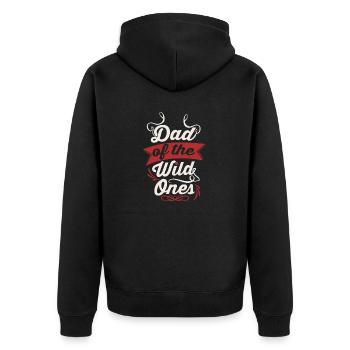 Dad of The Wild Ones - Unisex Premium Bio Zip Hoodie - Schwarz - Hinten - Nico (187cm)
