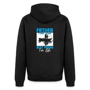 Father and Son Best Friend for Life Fishing - Unisex Premium Bio Zip Hoodie - Schwarz - Hinten - Nico (187cm)