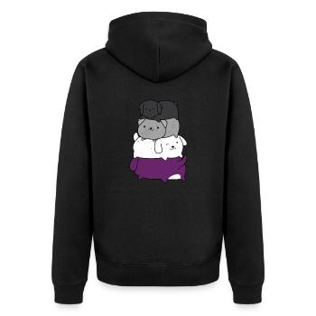 Hundehaufen asexuell LGBT Lesbisch Gay Pride Stolzer Spaß - Unisex Premium Bio Zip Hoodie - Schwarz - Hinten - Nico (187cm)