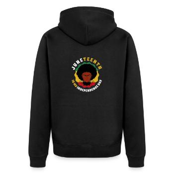 Juneteenth is my Independence Day Black - Unisex Premium Organic Zip Hoodie - black - Back - Nico (187cm)