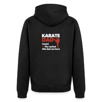 Karate Dad Funny Papa Kampfsport Daddy Lover Vater - Unisex Premium Bio Zip Hoodie - Schwarz - Hinten - Nico (187cm)