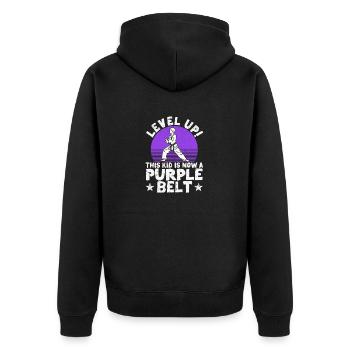 Karate Martial Arts Level Up This Child Is Now - Unisex Premium Organic Zip Hoodie - black - Back - Nico (187cm)