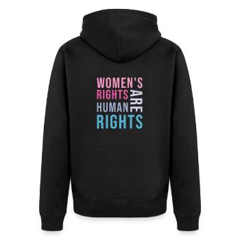 Les droits des femmes sont des droits humains - Veste à capuche bio Premium Unisexe - noir - Dos - Nico (187cm)