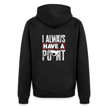 Acupuncture Acupuncturist I Always Have A Point - Unisex Premium Organic Zip Hoodie - black - Back - Nico (187cm)