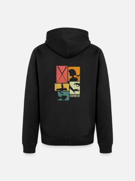 Acupuncturist Acupuncture Silhouettes - Unisex Premium Organic Zip Hoodie - black