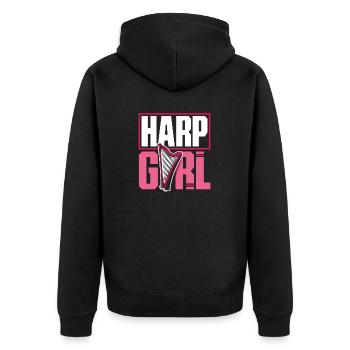 Joueur de harpe Femme Harpiste Harpe Fille - Veste à capuche bio Premium Unisexe - noir - Dos - Nico (187cm)
