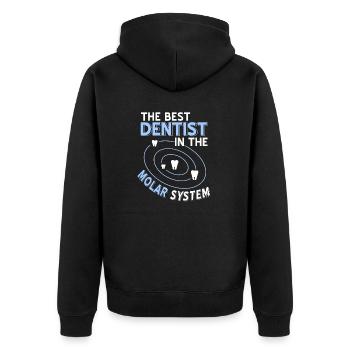 Le meilleur dentiste dans le système molaire drôle de cadeau - Veste à capuche bio Premium Unisexe - noir - Dos - Nico (187cm)