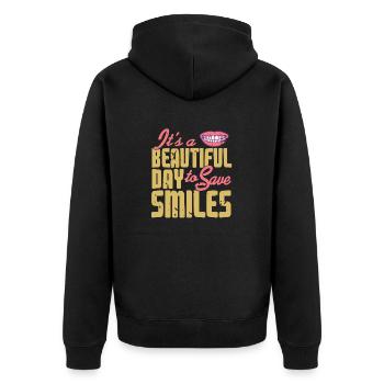C’est une belle journée pour sauver les sourires Du thé de dentiste - Veste à capuche bio Premium Unisexe - noir - Dos - Nico (187cm)