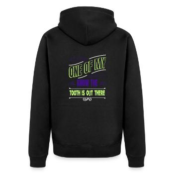 aliens alien abduction funny quote funny birthday - Unisex Premium Organic Zip Hoodie - black - Back - Nico (187cm)