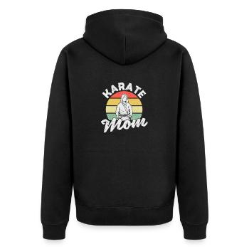 Karate Mom Woman Cute Martial Arts Mum Proud - Unisex Premium Organic Zip Hoodie - black - Back - Nico (187cm)