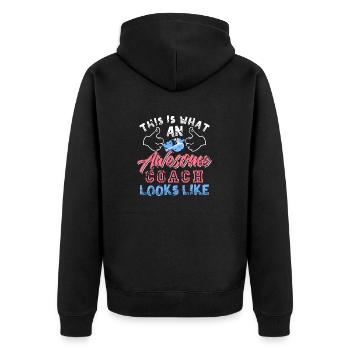 This Is What An Awesome Coach Looks Like Tee - Unisex Premium Organic Zip Hoodie - black - Back - Nico (187cm)