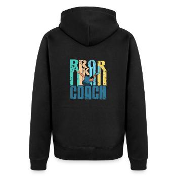 Vintage Retro Parkour Coach Designs T-Shirt - Unisex Premium Organic Zip Hoodie - black - Back - Nico (187cm)