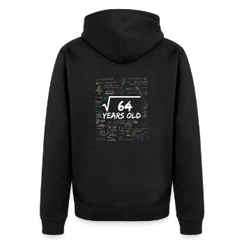 Racine carrée de 64 8TH Funny Math Birthday - Veste à capuche bio Premium Unisexe - noir - Dos - Nico (187cm)