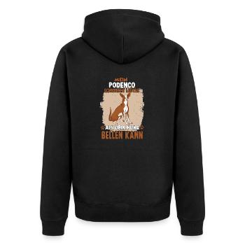 Podenco Hund Windhund Hundeliebhaber Podenco - Unisex Premium Bio Zip Hoodie - Schwarz - Hinten - Nico (187cm)